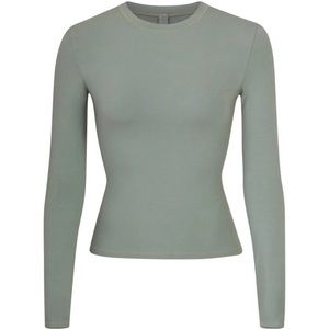SKIMS • Cotton Jersey Long Sleeve T-Shirt in Mineral